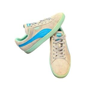 Puma Suede + LFS Casual Sneakers Men's Size 10 Grey/Blue/Turquoise 356328-13